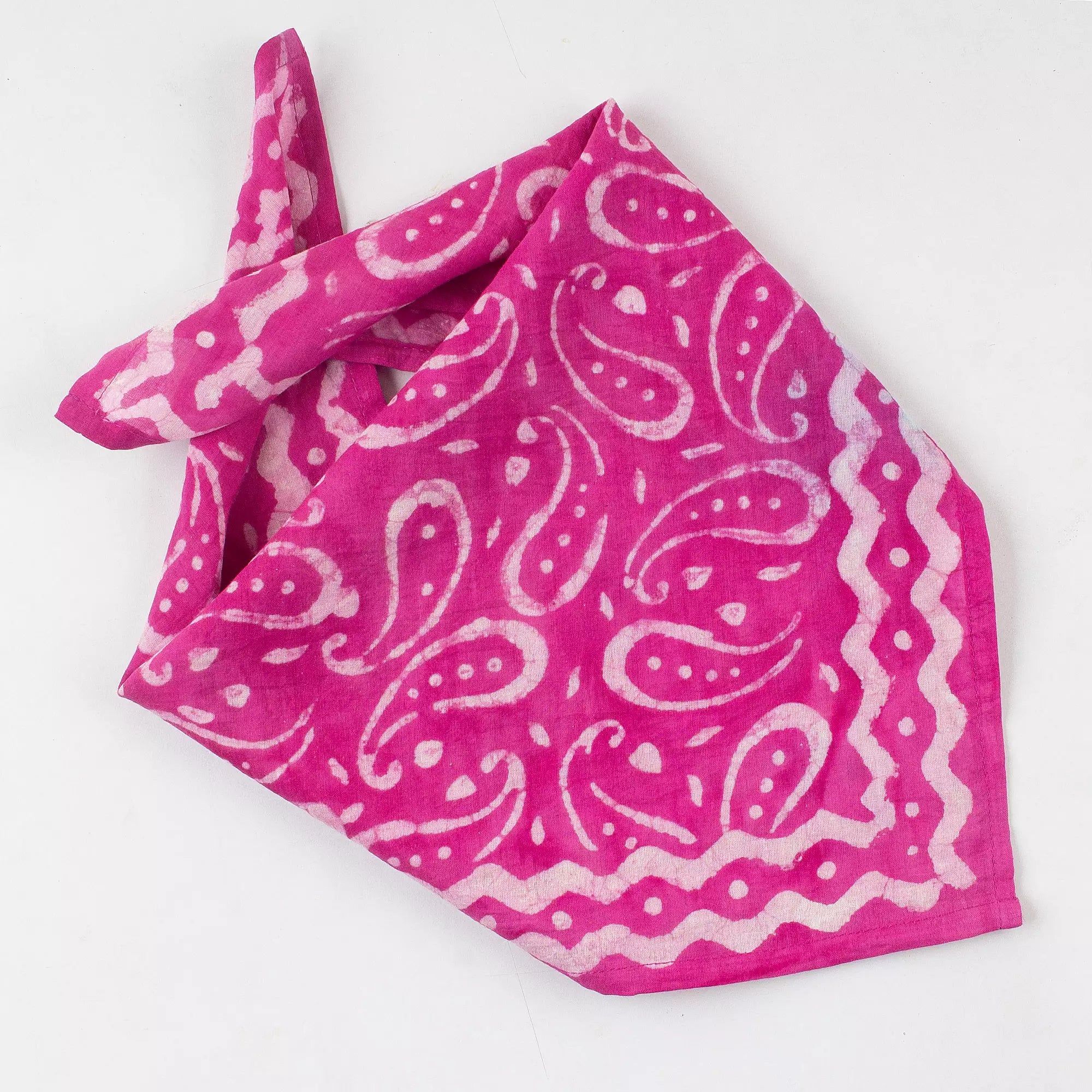 Soft Pink Hand Block Print Cotton Bandana for Women 624